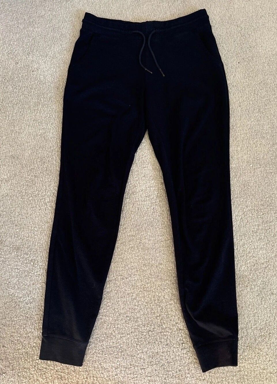 American Giant Jogger Sweatpants Black Drawstring Tapered USA | Men's Small